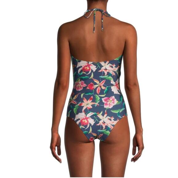 PatBO Laelia One-Piece Swimsuit Women’s M NEW Halterneck Floral Cutout Resort - Picture 3 of 16